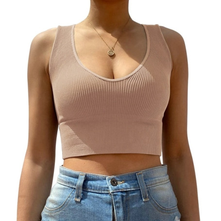 Tank Top Basic Crop Tops Plus Size