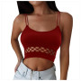 Crop top Sleeveless Camis Pure Solid Backless Spaghetti Style