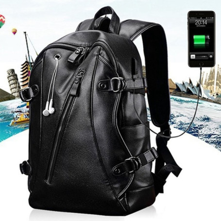 Men Backpack External Usb Charge Waterproof