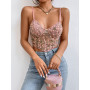 Flower Embroidery Camisole/Lace Crop Top
