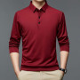 Men New Business Solid Polo Shirts Cotton Long Sleeve Button Lapel Male Clothing Loose Casual T-Shirt Tops