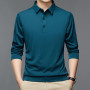 Men New Business Solid Polo Shirts Cotton Long Sleeve Button Lapel Male Clothing Loose Casual T-Shirt Tops