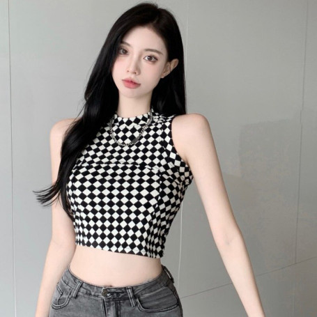 Sexy Navel Knit Crop Top For Women Sleeveless