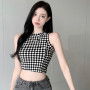 Sexy Navel Knit Crop Top For Women Sleeveless