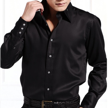 Men's Casual Shirt Long Sleeve Korean Trends Fashion Button-down Collared Shirt Business Dress Shirts Slim Fit