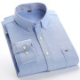 100% Cotton Men's Long Sleeve Oxford Shirt Formal Business Dress Shirts Cotton White Blue Casual Collared Shirt