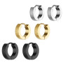 Men's Round Titanium Steel Earrings Jewelry Accessories Hipster Rock Style Punk Circle Earrings