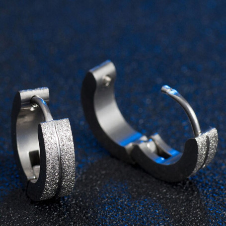 Men's Round Titanium Steel Earrings Jewelry Accessories Hipster Rock Style Punk Circle Earrings