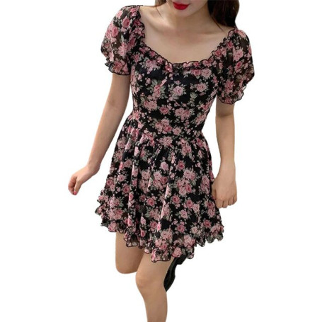 Women's Summer Dress/Puff Short Sleeve / High Waist/ Mini  Dresses