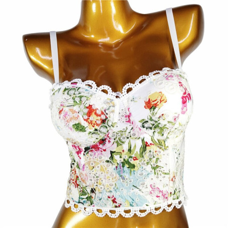 Lace Women Crop Top/Padded Floral Top