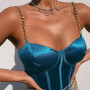 Corset Top Chain/ Strap Padded Bustier