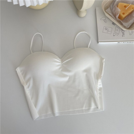 Silk Camisole  For Woman Spaghetti Strap Crop Top