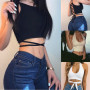 Summer Tee Tops Women Camis Sleeveless Cropped Top