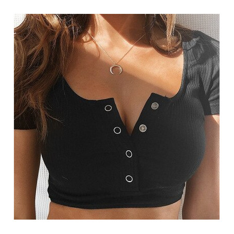 Women  Short Sleeve Crop Top