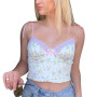 Ladies Summer Lace Floral Printed Vest Top Sleeveles