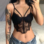 Summer Lace See Through Camis /Cropped Top Backless