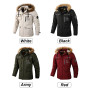 Men Windbreaker Jacket Coat Parkas Fur Collar Detachable Hooded Waterproof Jacket