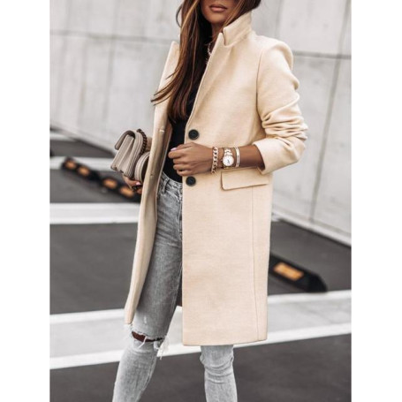 Long-sleeved Button-Down Jacket Women's Coat