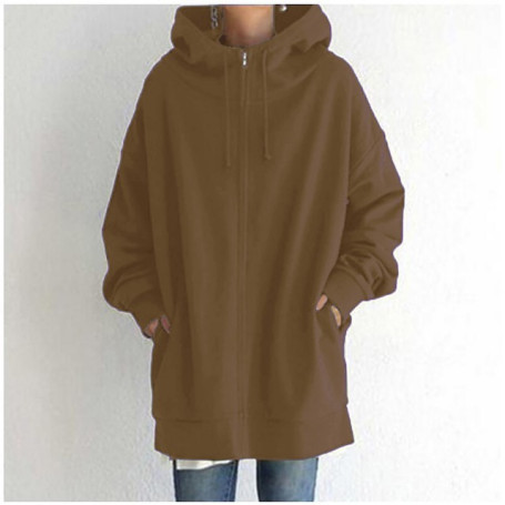 Oversized  Women Warm Coat/Jacket Zipper Long Hoodies