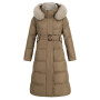 Fur Collar Detachable Contrast Color Coat Winter Coat