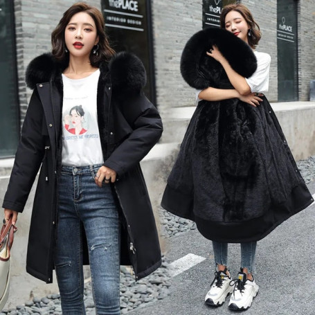 Winter Jacket Women Clothes Long Coat Hooded