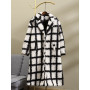 Women Long Coat / Fall Winter Full Sleeve Button Jacket
