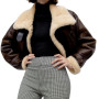 Fur Jacket Women Oversize Stand Collar Long Sleeves