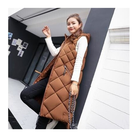 Women's Sleeveless Vest Long Down Jacket /Winter Coat