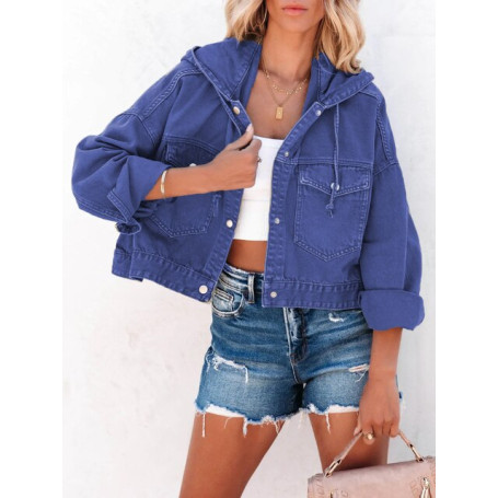 Fashion Jackets for Women/Hooded Denim Jacket Streetwear