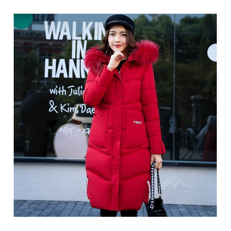 Winter Jacket Women With Big Fur Collar/ Warm Thick Padded