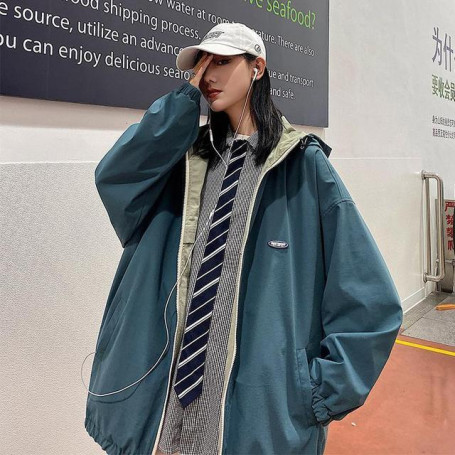 Retro Jacket Double Sided Jacket/ Hooded Jacket