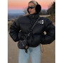 Black Puff Coat for Women /Thick Short Jacket