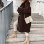 Elegant Lady Fleece Long Coats/ Women Outwear Coat