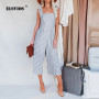 Striped Slim Jumpsuit/ Rompers Women's/Casual Straight-Leg Pants