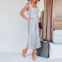 Striped Slim Jumpsuit/ Rompers Women's/Casual Straight-Leg Pants