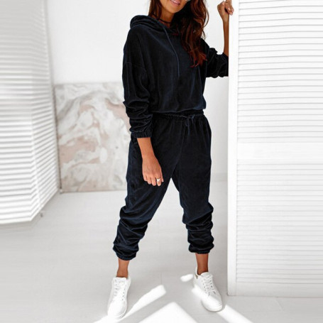 Women Golden Velvet Two Piece Sets/ Pants Set