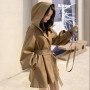 Elegant Women's Trench Coat/Loose Hooded