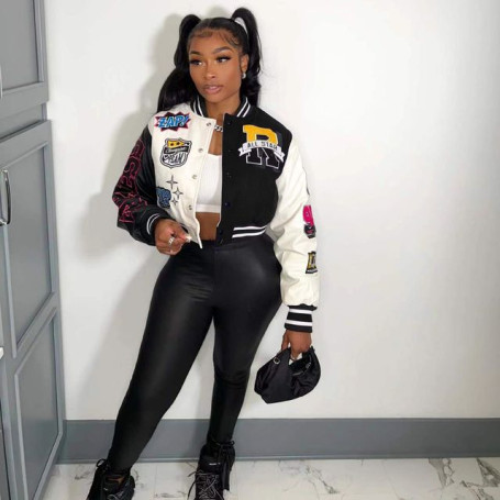 Varsity  Letterman Jacket/Streetwear For Woman