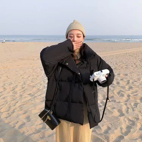 Women Jackets Casual Solid Thick Warm Down Cotton Coat Female