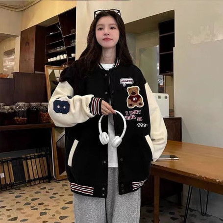 Deeptown Bomber Jacket Women/Streetwear Fashion/Oversized