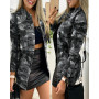 Buttoned Pocket Design Coat Casual/ Women Long Sleeve