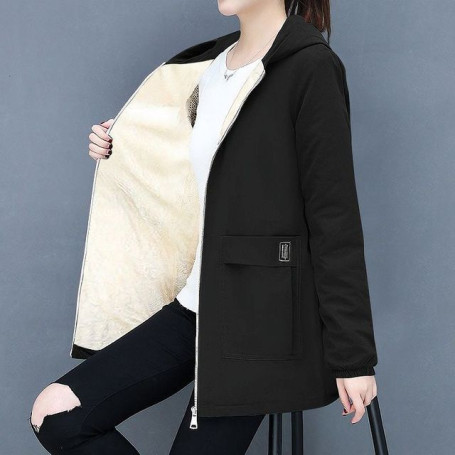 Thick Plus Size Women's Hooded Jacket /Outerwear