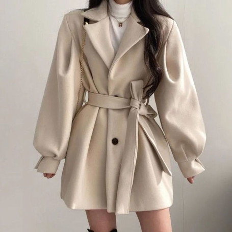 Warm Cotton Coat With Belt