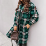 Checkered Women Jacket/  Overcoat For Woman/Long Jacket