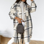 Checkered Women Jacket/  Overcoat For Woman/Long Jacket