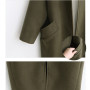 Wool Coat Women Pocket /Casual Long Sleeve/  Outerwear Oversize Coat