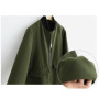 Army Green Wool Coat Woman/ Casual Female Coat