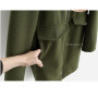 Army Green Wool Coat Woman/ Casual Female Coat