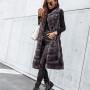 Long Round Neck Fur Vest Coat Women