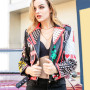 DJ Costume Faux Leather Short Jacket  Women Punk